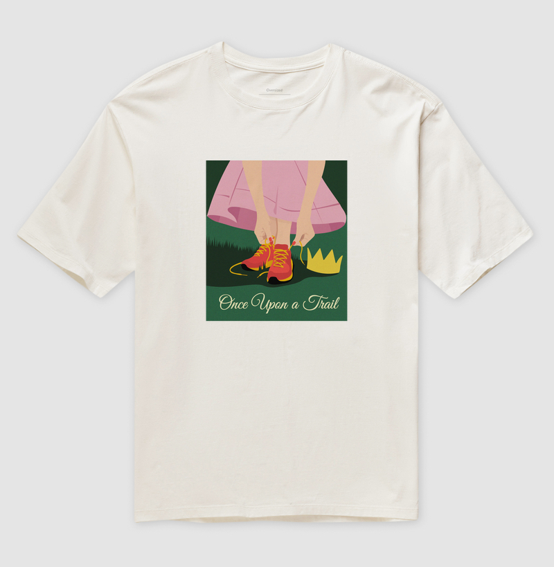 Camiseta Once Upon a Trail Rosa - Oversized