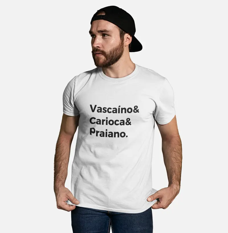 Camiseta Masculina "Vascaíno, Carioca e Praiano"