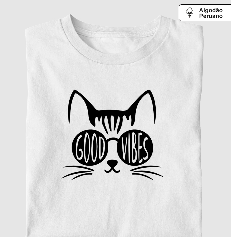 Camisa Algodão Peruano Gato Good Vibes