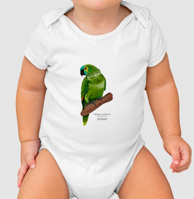 Aves do Brasil - Papagaio Verdadeiro - Body Infantil