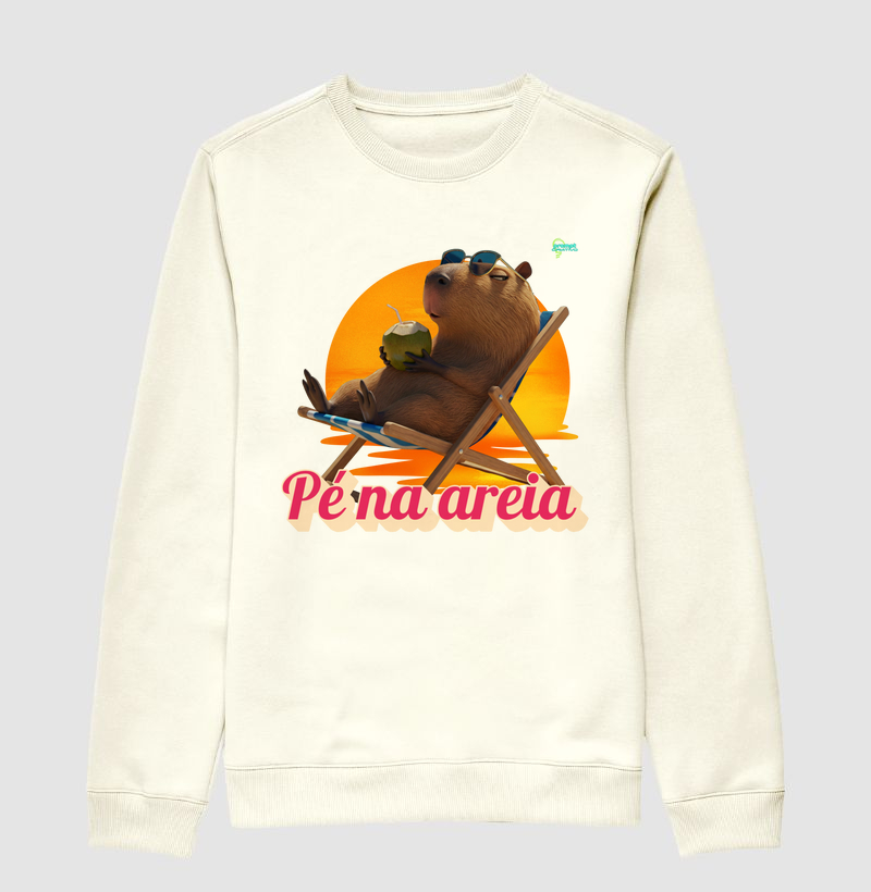 Capivara pé na areia