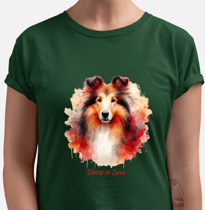 Camiseta Collie Aquarela
