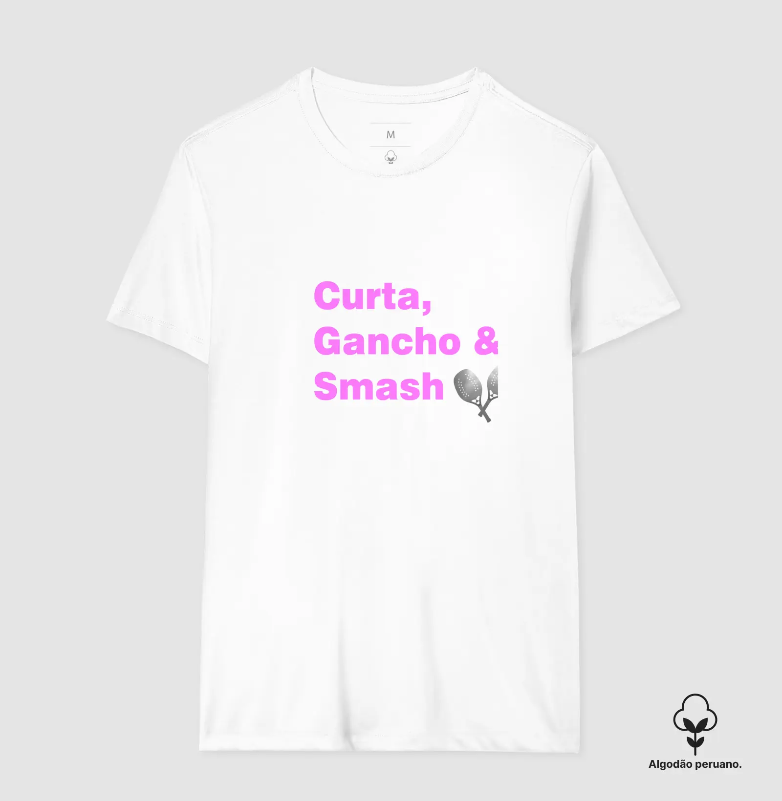 Moletom Branco Gancho Curta & Smash Rosa