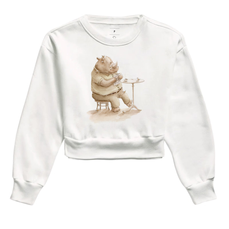 Cropped Moletom Café com Rino