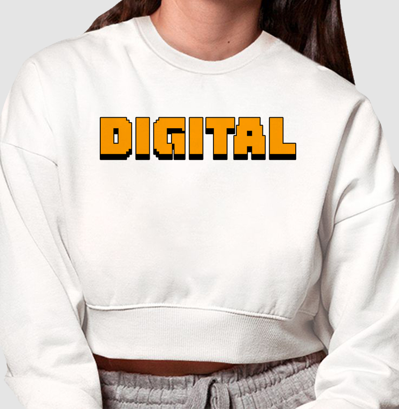 Digital Pixel: Moletom Cropped - O Estilo Tecnológico que Marca Presença