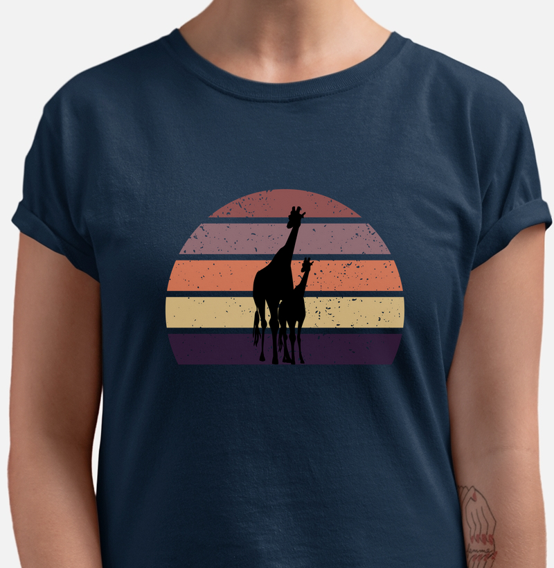 Girafa no por do sol