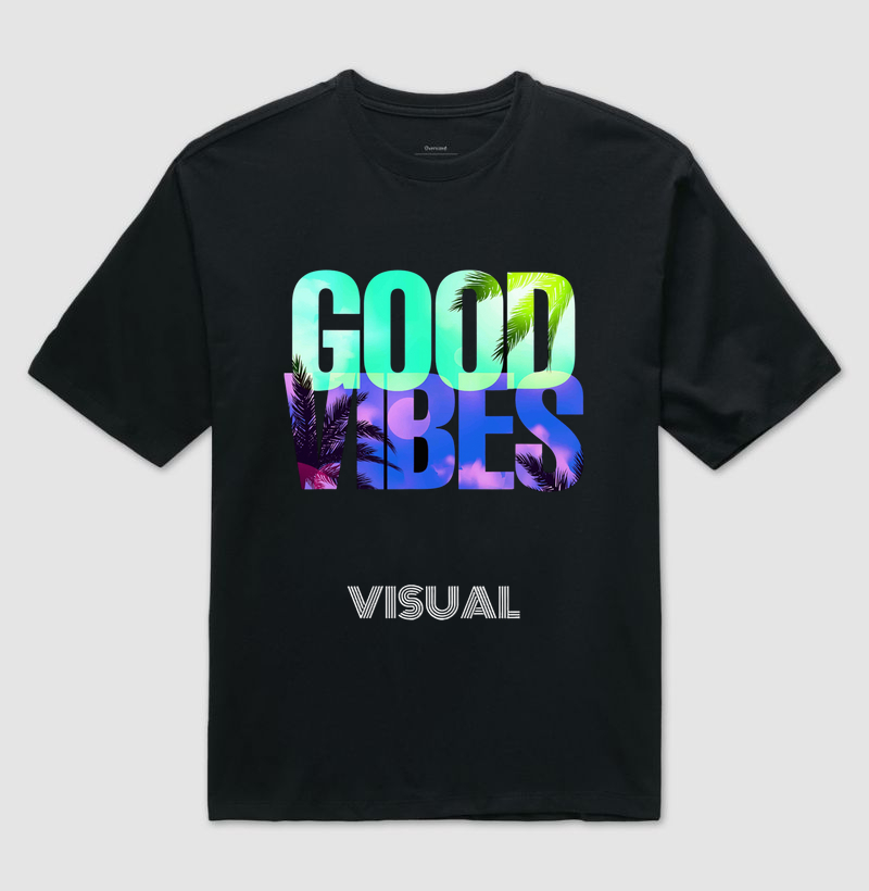 Camiseta Oversized Good Vibes - Visual