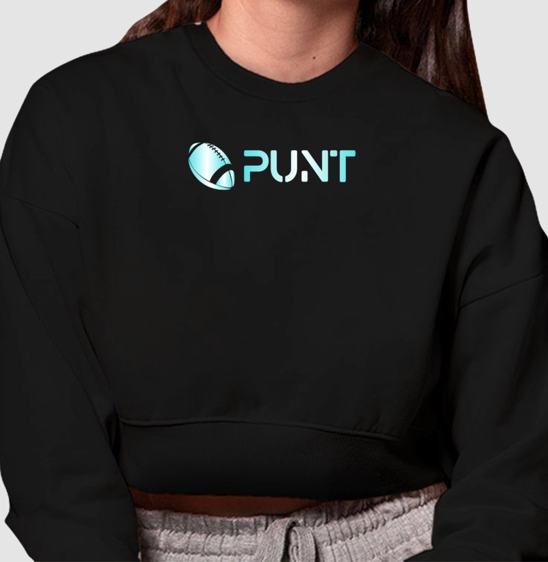 Moletom cropped Logo PUNT Azul Claro