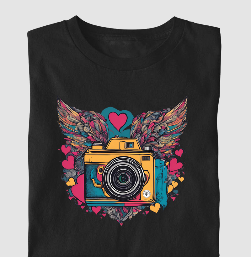 Camisetas / Imagens Criativas / Câmera com Asas 2