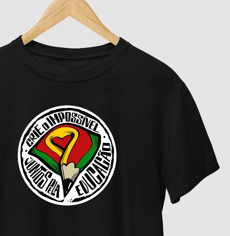 Camiseta preta masculina - juntos 