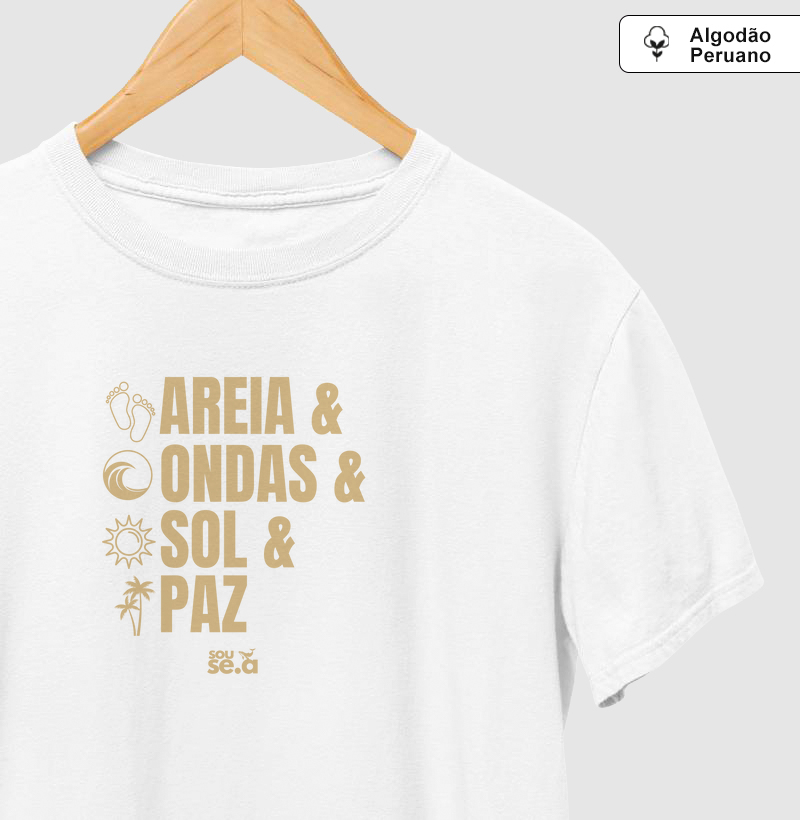 Areia ondas sol e paz