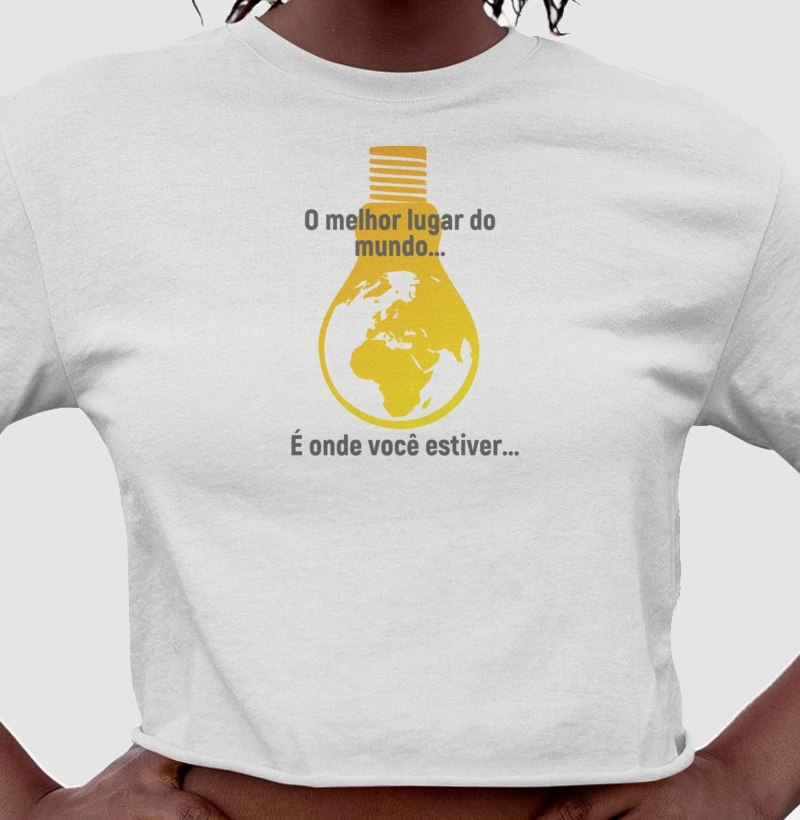 Camiseta Cropped O Melhor Lugar
