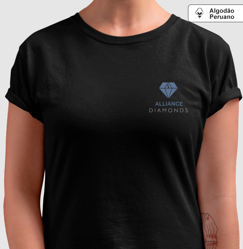 Camiseta Alliance Diamonds - Logo pequeno Azul I Preto
