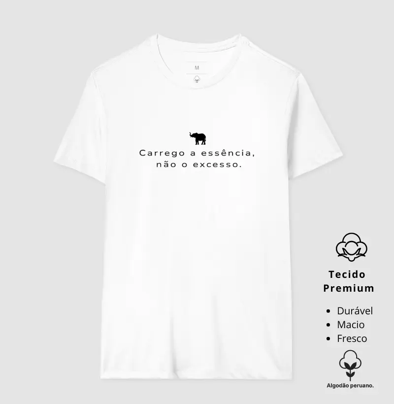 Camiseta Minimalista com Elefante | Animalis Algodão Peruano