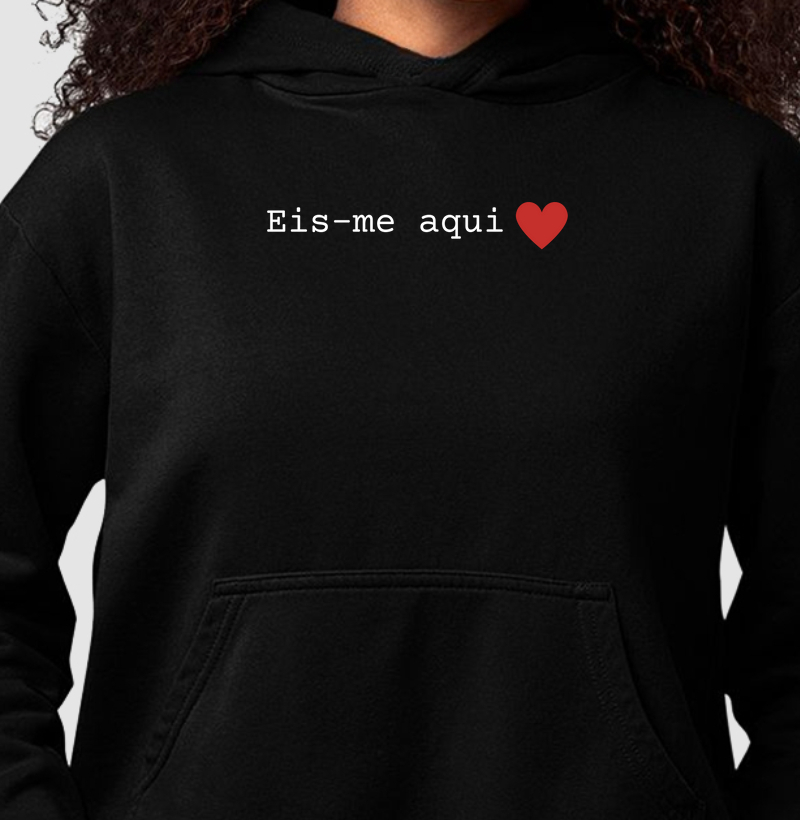 Moletom c/ capuz Feminino - Eis-me aqui