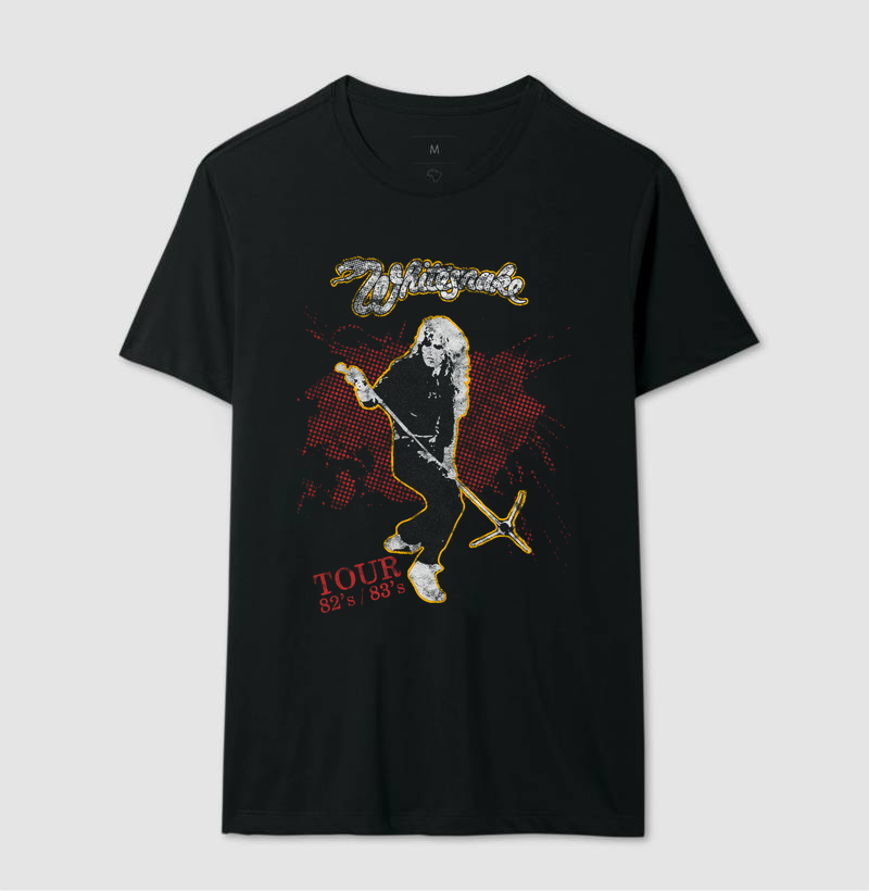 Camiseta Whitesnake | Tour 1982 - 1983 (Preta)