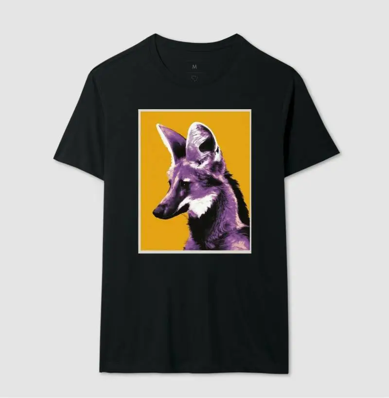 Camiseta Lobo Guará fundo Amarelo 