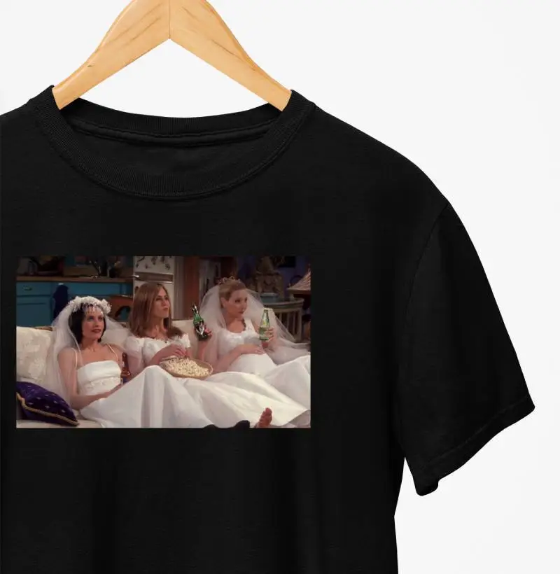 Camiseta Friends Cena Noivas Mônica Rachel e Phoebe