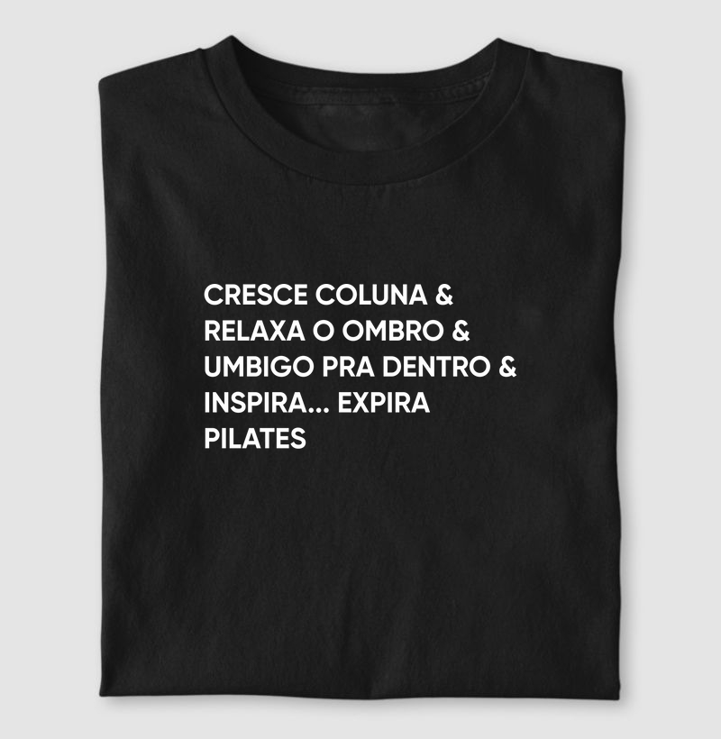 Cresce coluna e Relaxa o ombro e Umbigo pra dentro e Inspira Expira Pilates