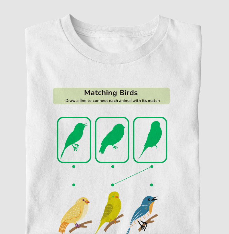 Camiseta Infantil Algodão com Estampa Matching Birds – BeJoe