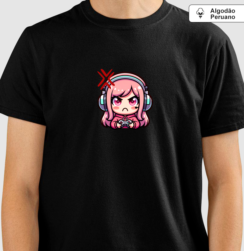 Camiseta “Gamer Fury" em Algodão Peruano