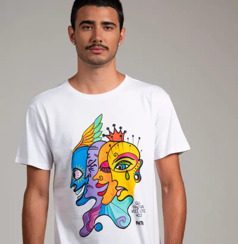 T-SHIRT "DIA" / MÁSCARAS - ESTAMPA GRANDE