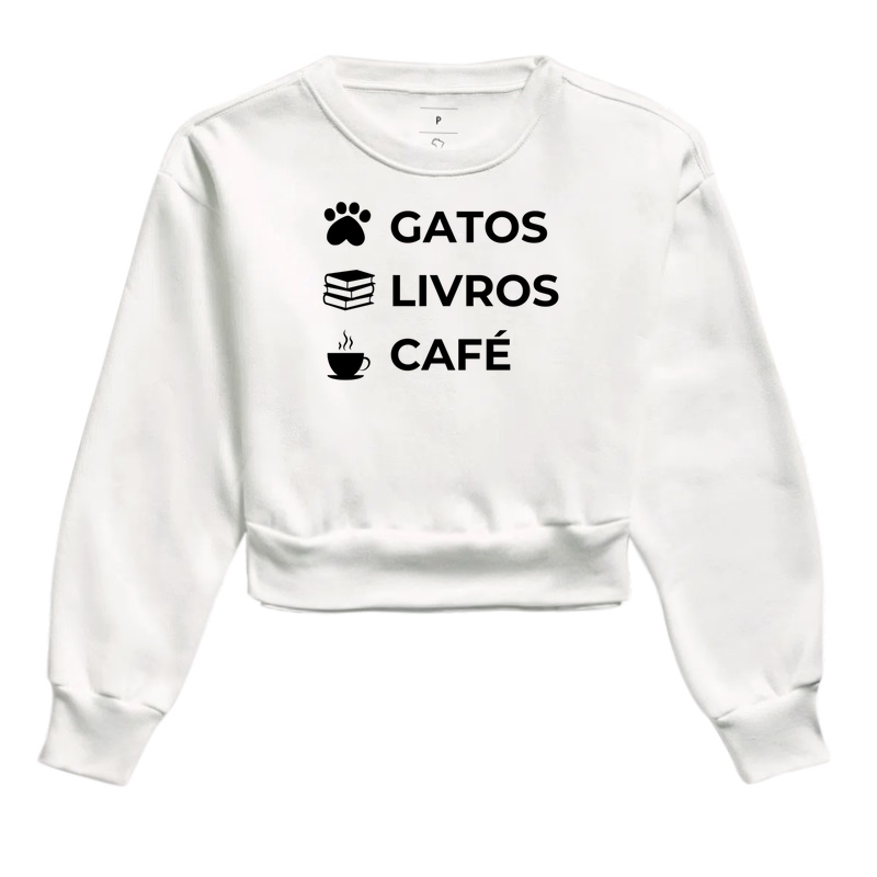 Gatos, livros, café.