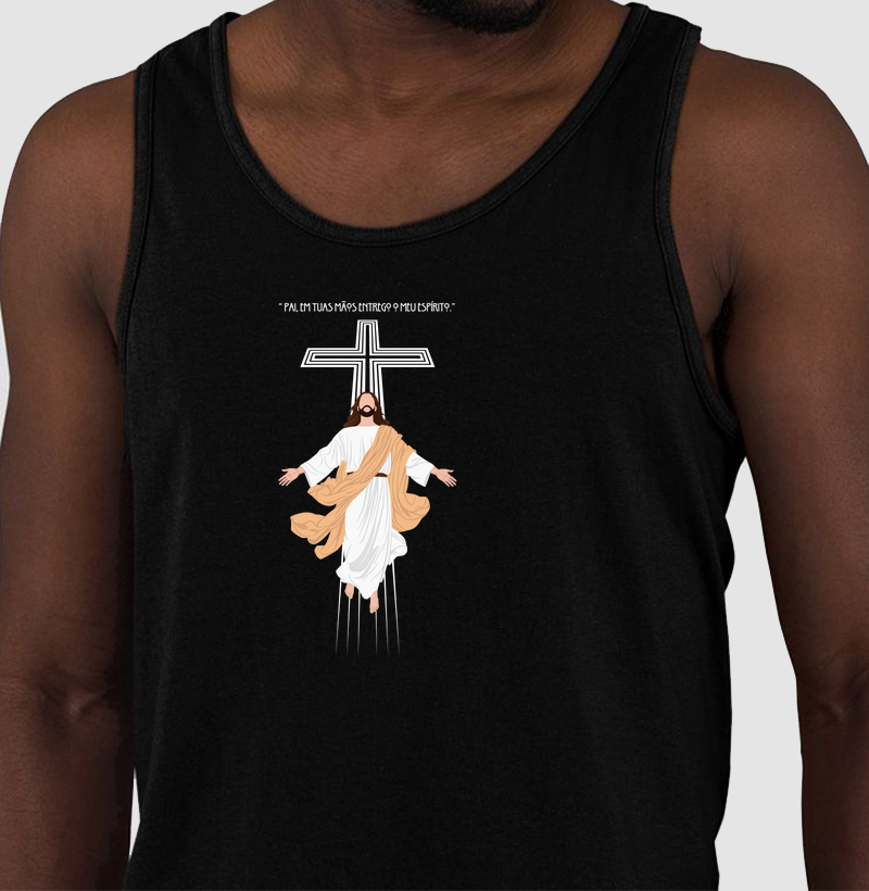 Estampa Jesus Em Tuas Mãos Entrego Preta Masc.