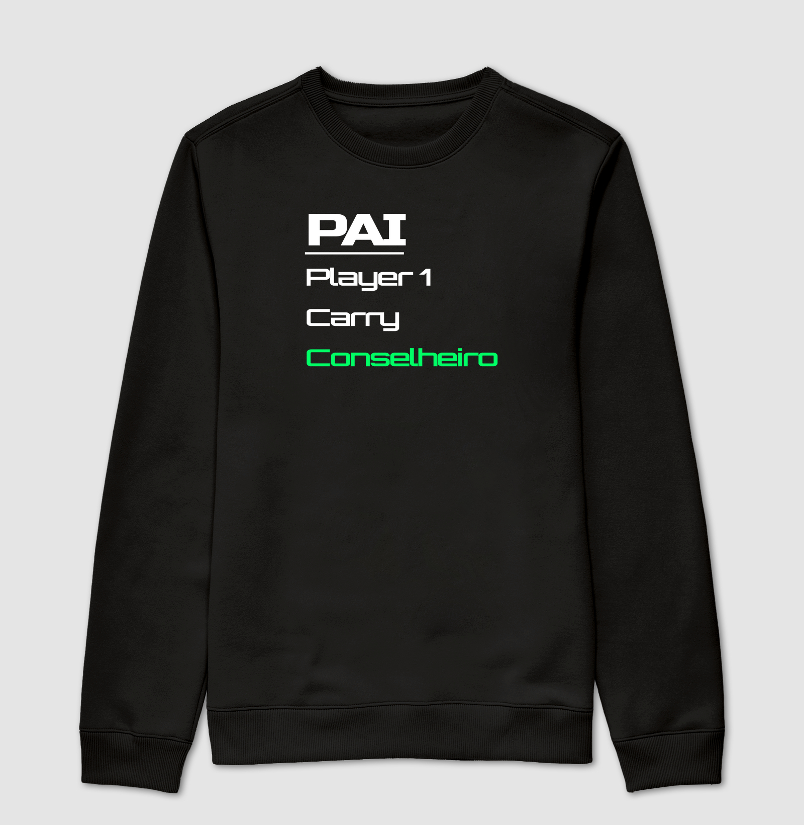 Camiseta Gamer Pai – Player 1, Carry, Conselheiro de Toda Hora