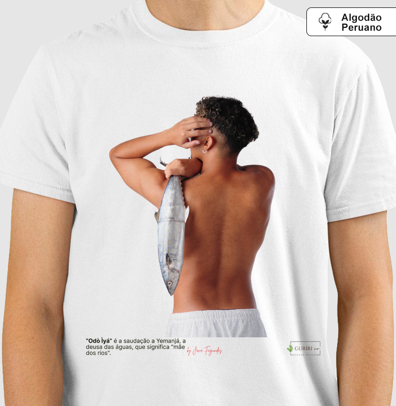 Camiseta Algodão Peruano - COLAB - Iemanjá - Proteção - by Jove Fagundes