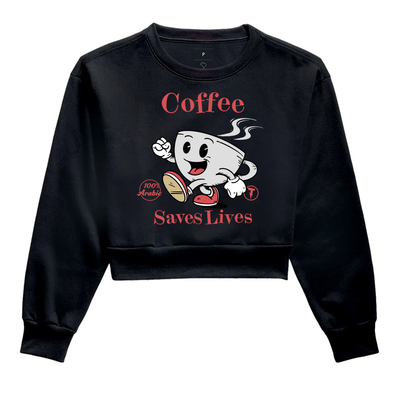 Cropped Moletom Coffee Saves Lives