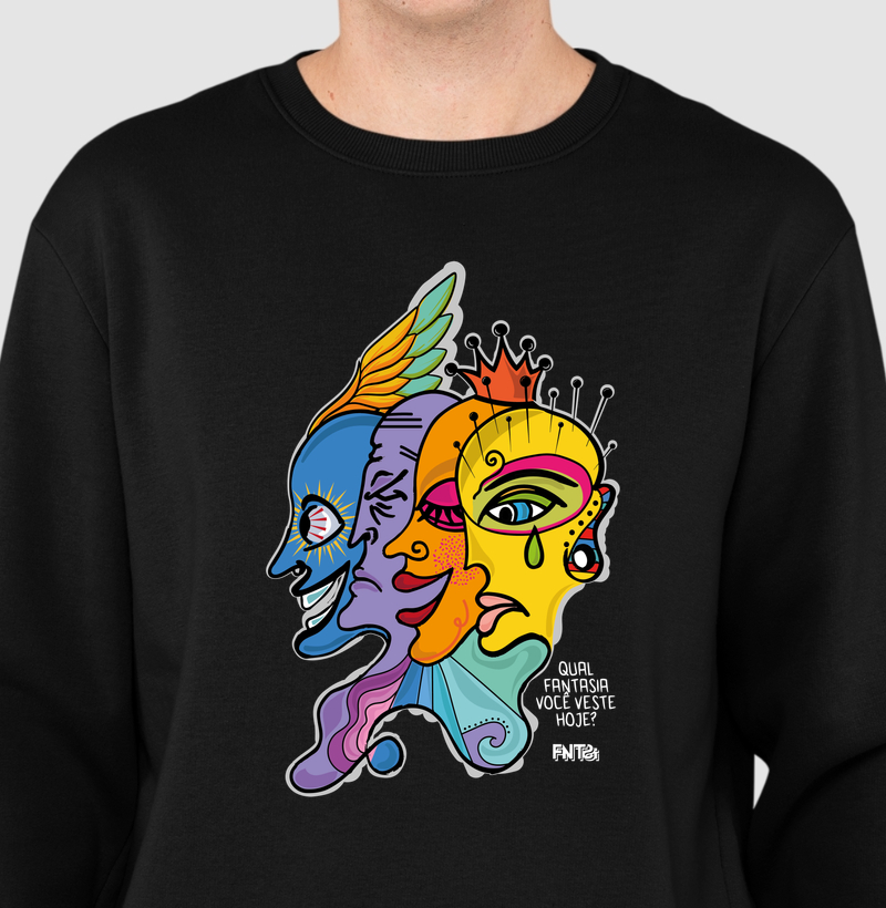 MOLETOM SUÉTER SLIM "DIA" / MÁSCARAS