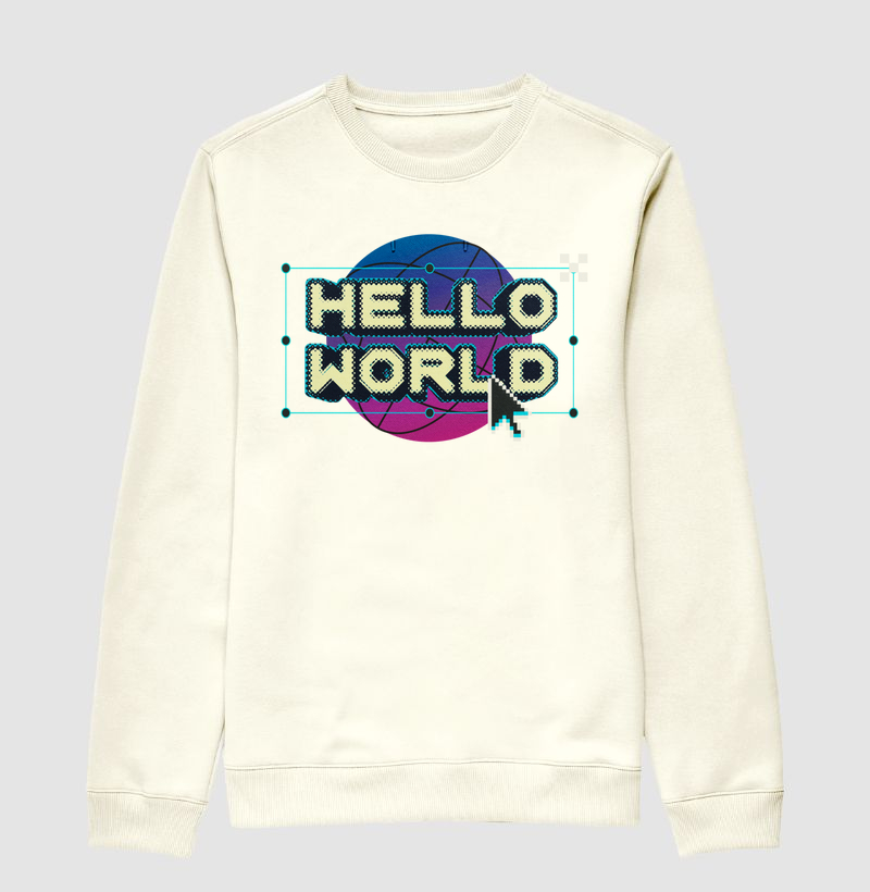 Suéter Moletom Hello World – Pixel Vibes Edition