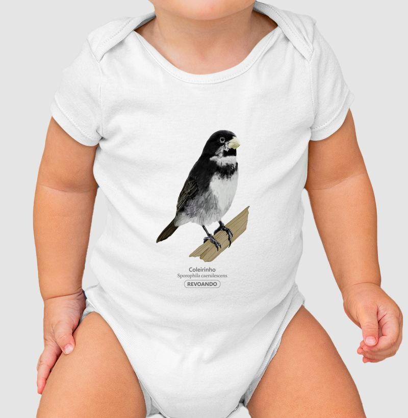 Aves do Brasil - Coleirinho - Body Infantil