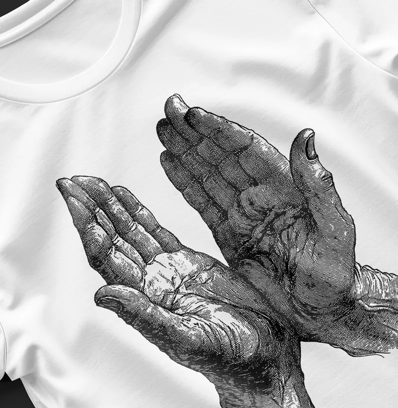 Blusa Mãos em oração estampa preta