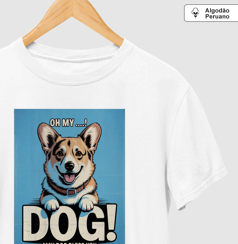 Camiseta Algodão Peruano OMD — Oh My Dog! Corgi