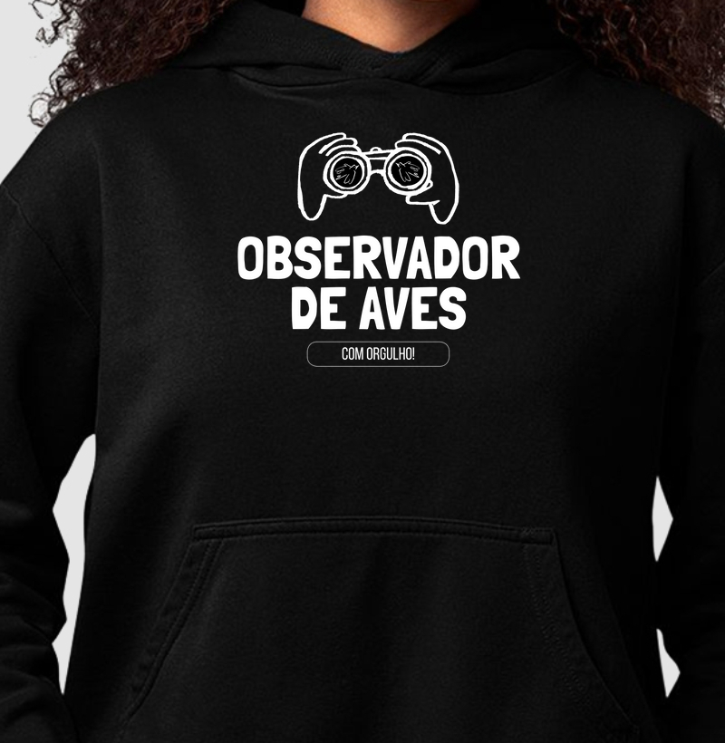 Observador de Aves Branco - Moletom Hoodie