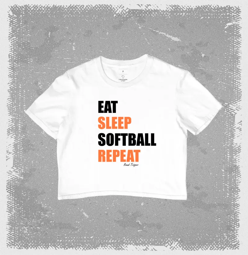 Cropped Eat, sleep, softball, repeat