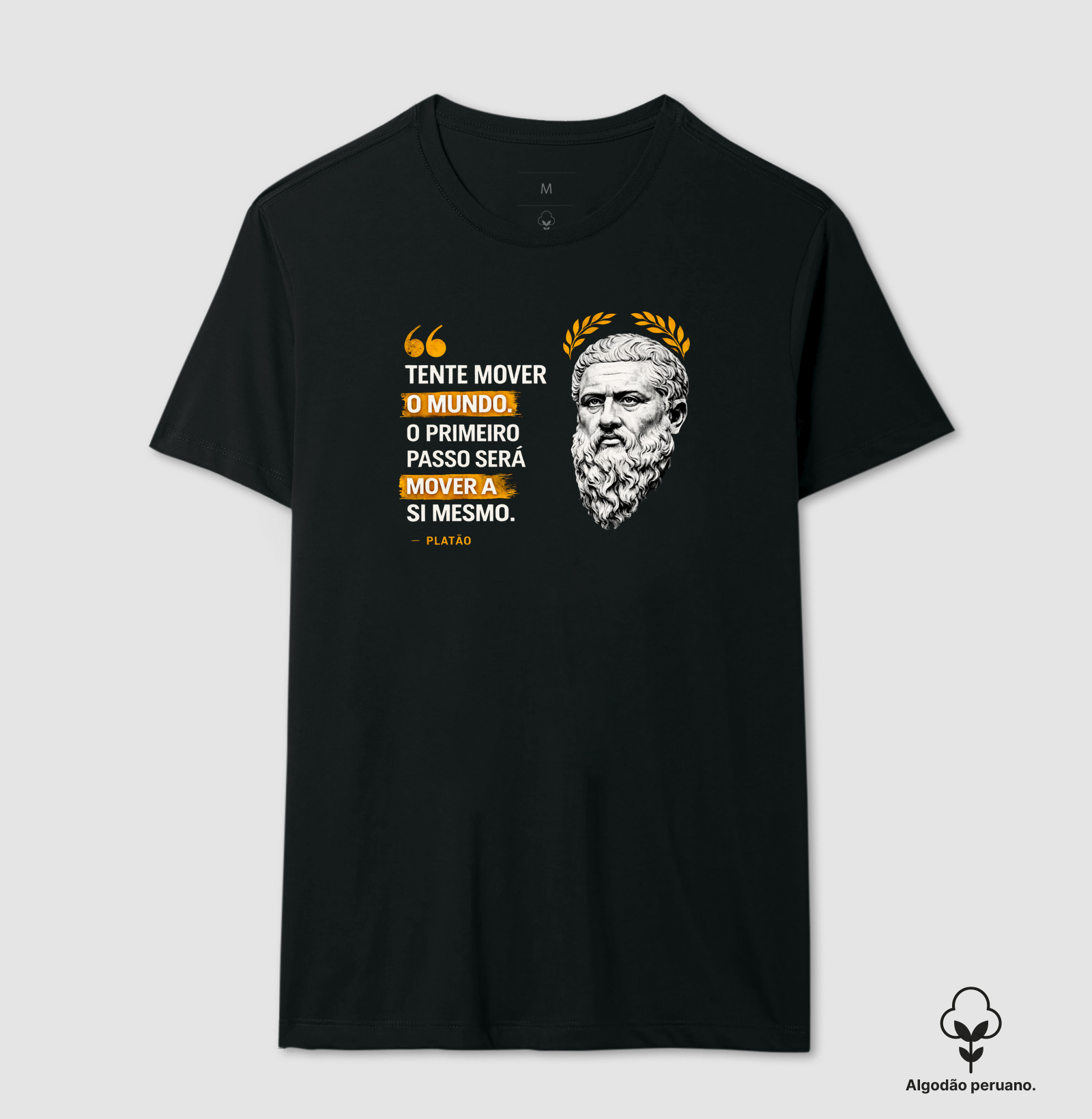 Camiseta Filosofia de Platão " Tente mover o mundo"