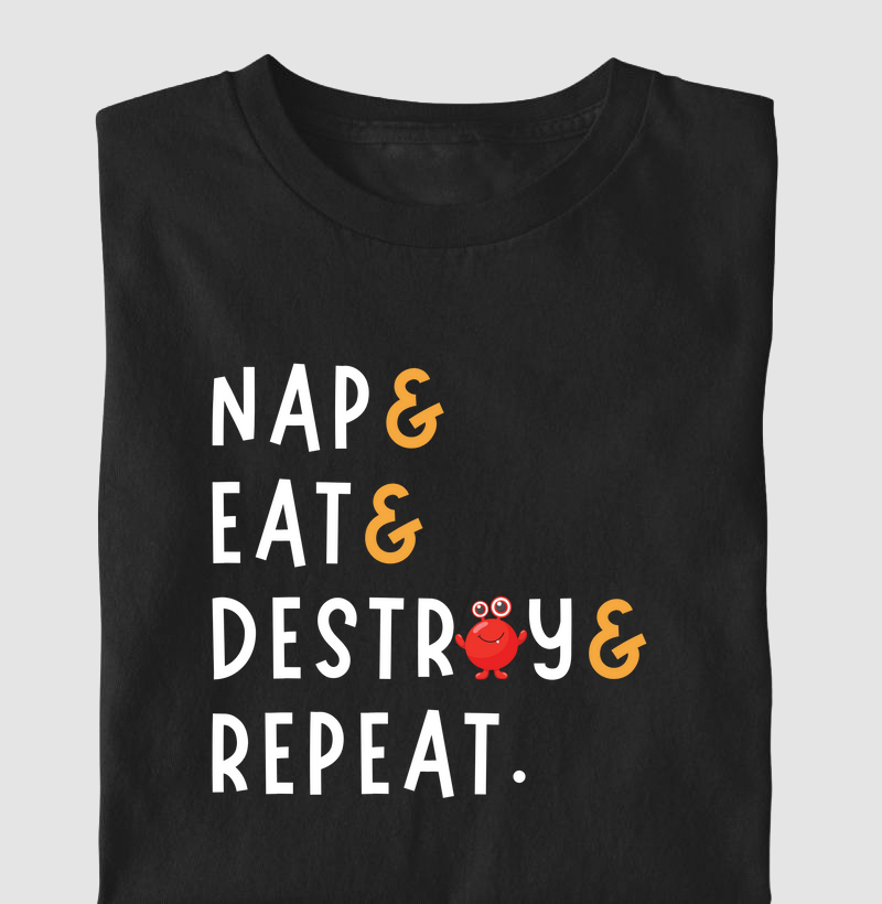 Camiseta Nap, eat, destroy, repeat