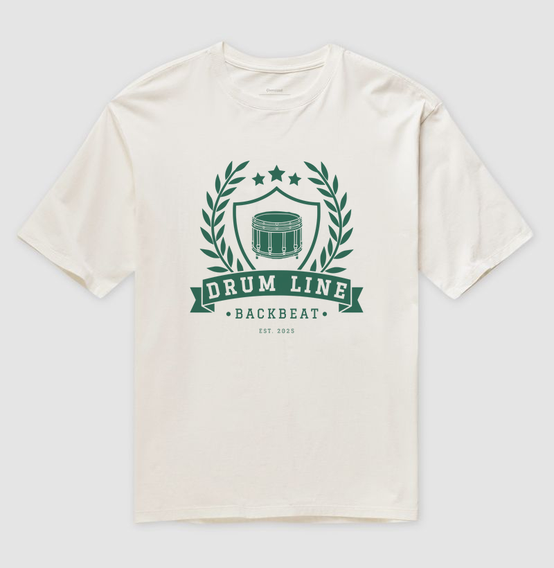 Oversized Drum Line Green - Off Withe