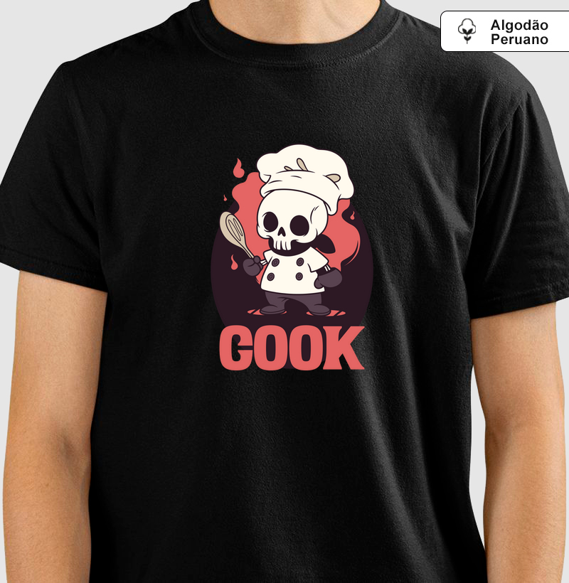 Cook: Camiseta de Algodão Peruano - Feito para Quem Vive a Arte da Culinária
