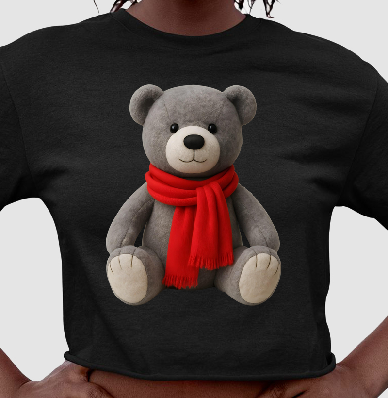 Cropped Urso Grey Algodão