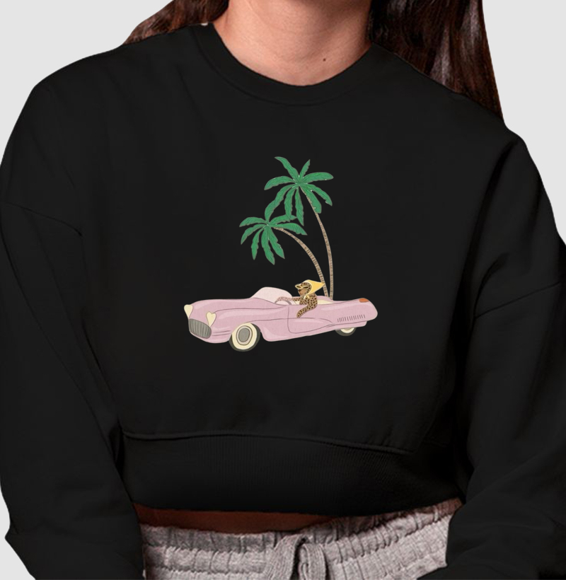 Ela, o carro e o coqueiro