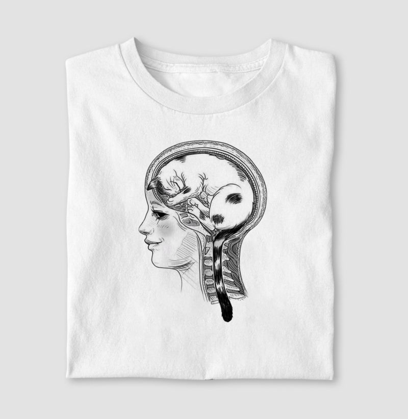 Camiseta gato na cabeça