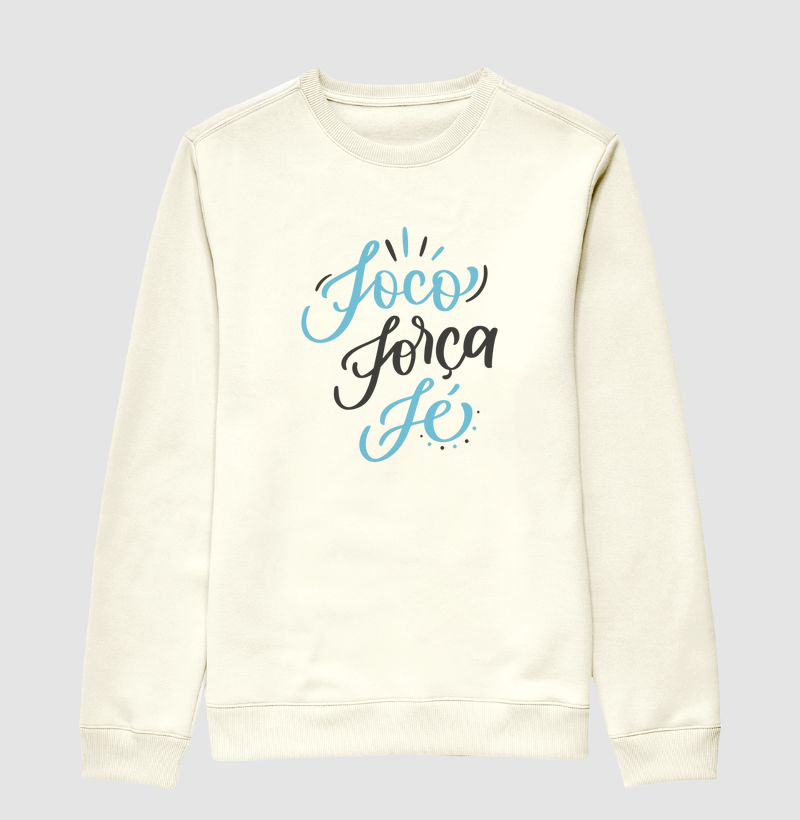 camiseta - Foco, força, fé