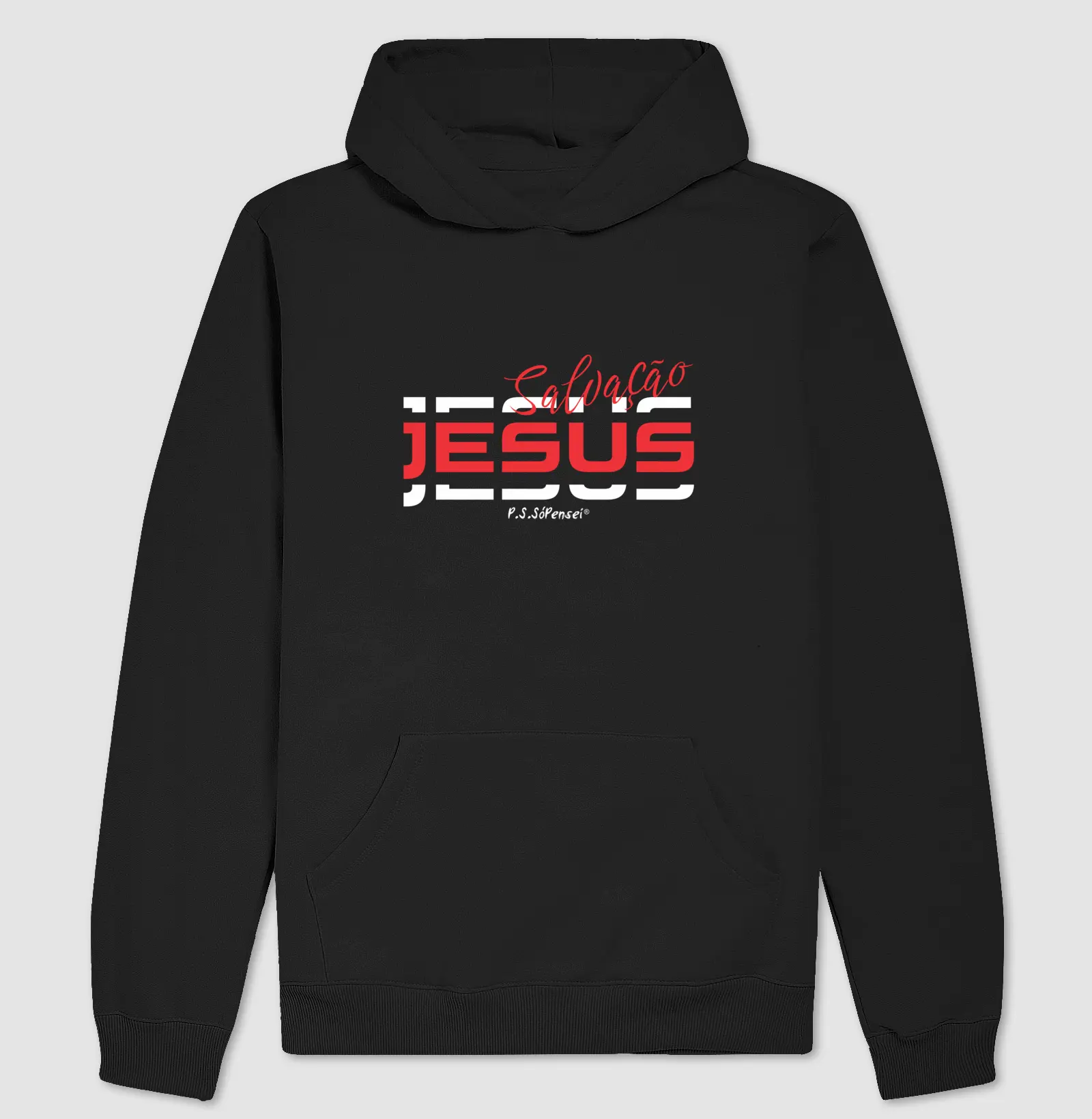  Hoddie Jesus Salvação (vermelho/branco)