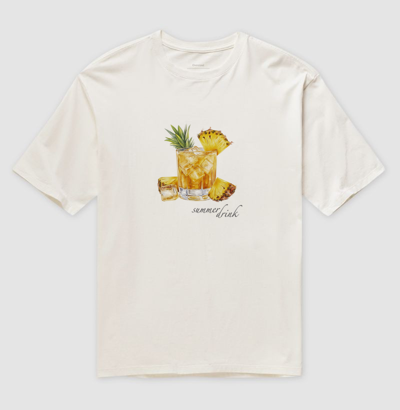  Camiseta Oversized Pineapple Caipirinha