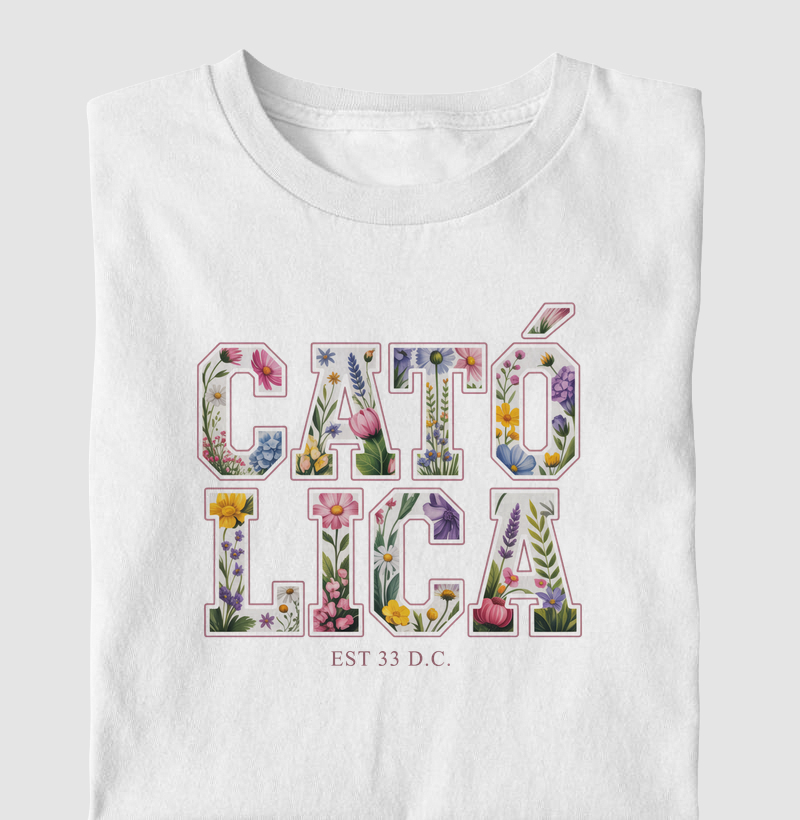 Camiseta Católica Floral