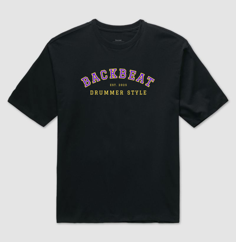 Oversized Backbeat Drummer Style College - Preta